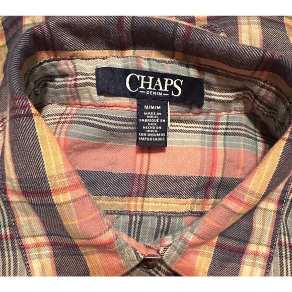 Chaps Plaid Long Sleeve Button Up Women’s M - Picture 3 of 4